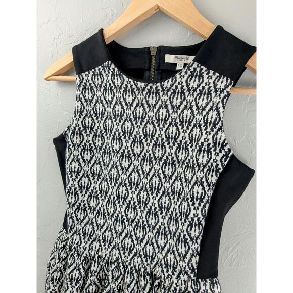 MADEWELL Black & White Jacquard Sleeveless Dress Size XXS - Picture 7 of 11